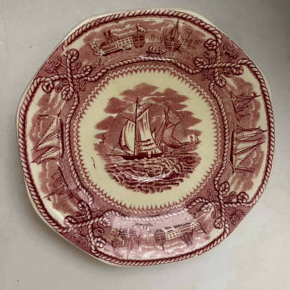 Pink Willow Ware Marinetime saucer.
